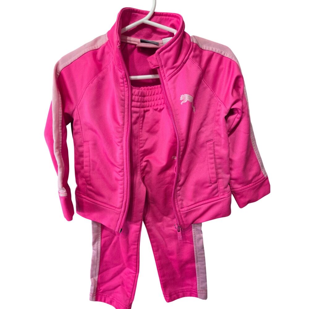 Baby Girls Pink Tracksuit - Puma - 18mo